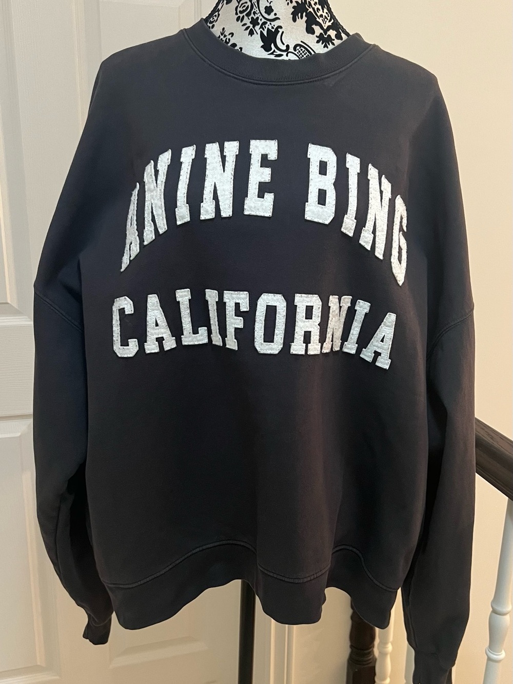 Anine Bing California Logo Sweatshirt - Black/grey wash